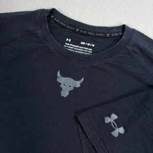 Under Armour Charged Cotton T-Shirt Men's M Black Project Rock‎ Center Bull Logo